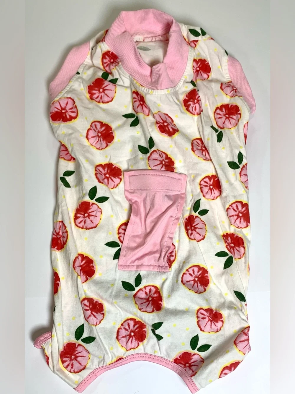 XL Dog Bodysuit Pink Citrus Print Cone Alternative Pet Shirt NWOT